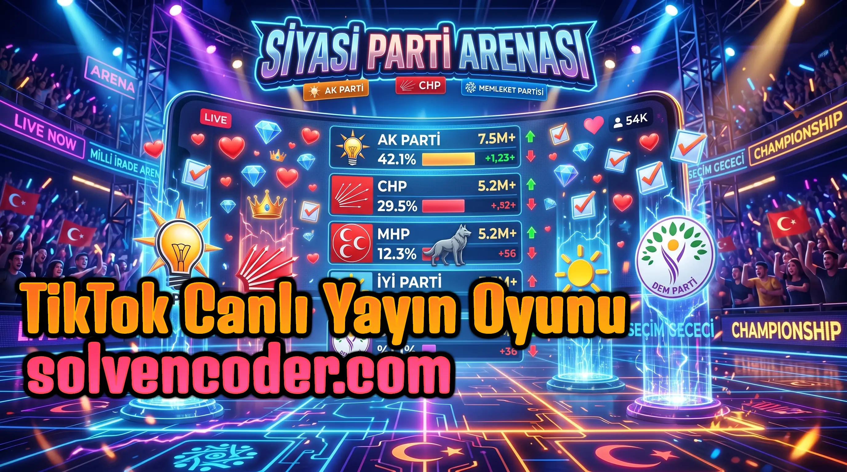 Siyasi Parti Arenası TikTok Canlı Yayın Oyunu